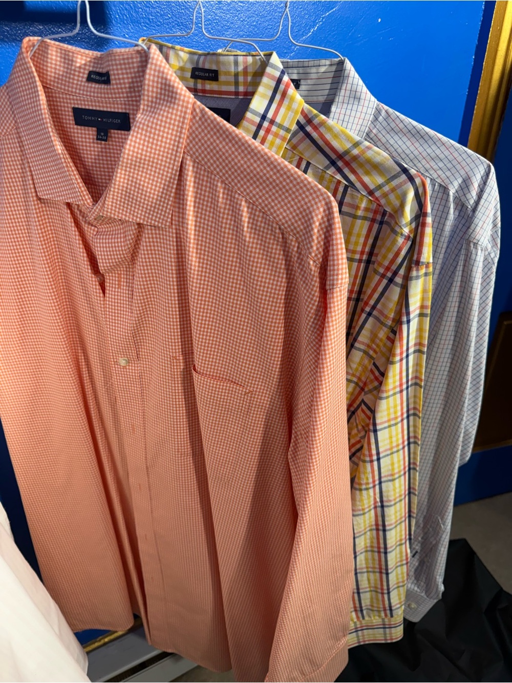 Tommy Hilfiger Dress Shirts Lot of 3 Sz 18 34/35 Reg Fit Preppy Corporate